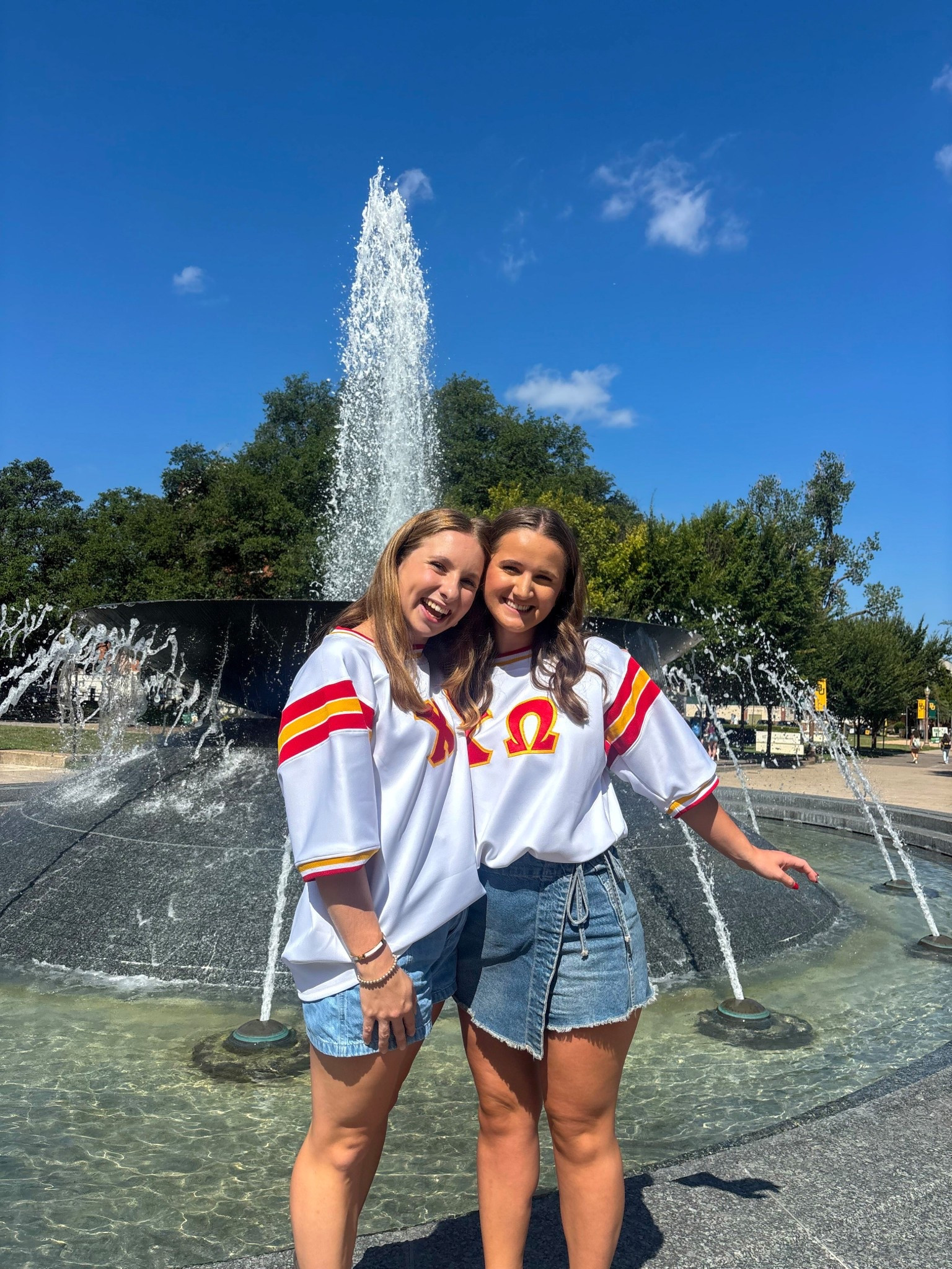 Jersey day!! Paired my Chi Omega jersey with this trending, comfortable, and cute denim jean skort from Free People! Wearing a size 6! 

#LTKFindsUnder100 #LTKU #LTKStyleTip
