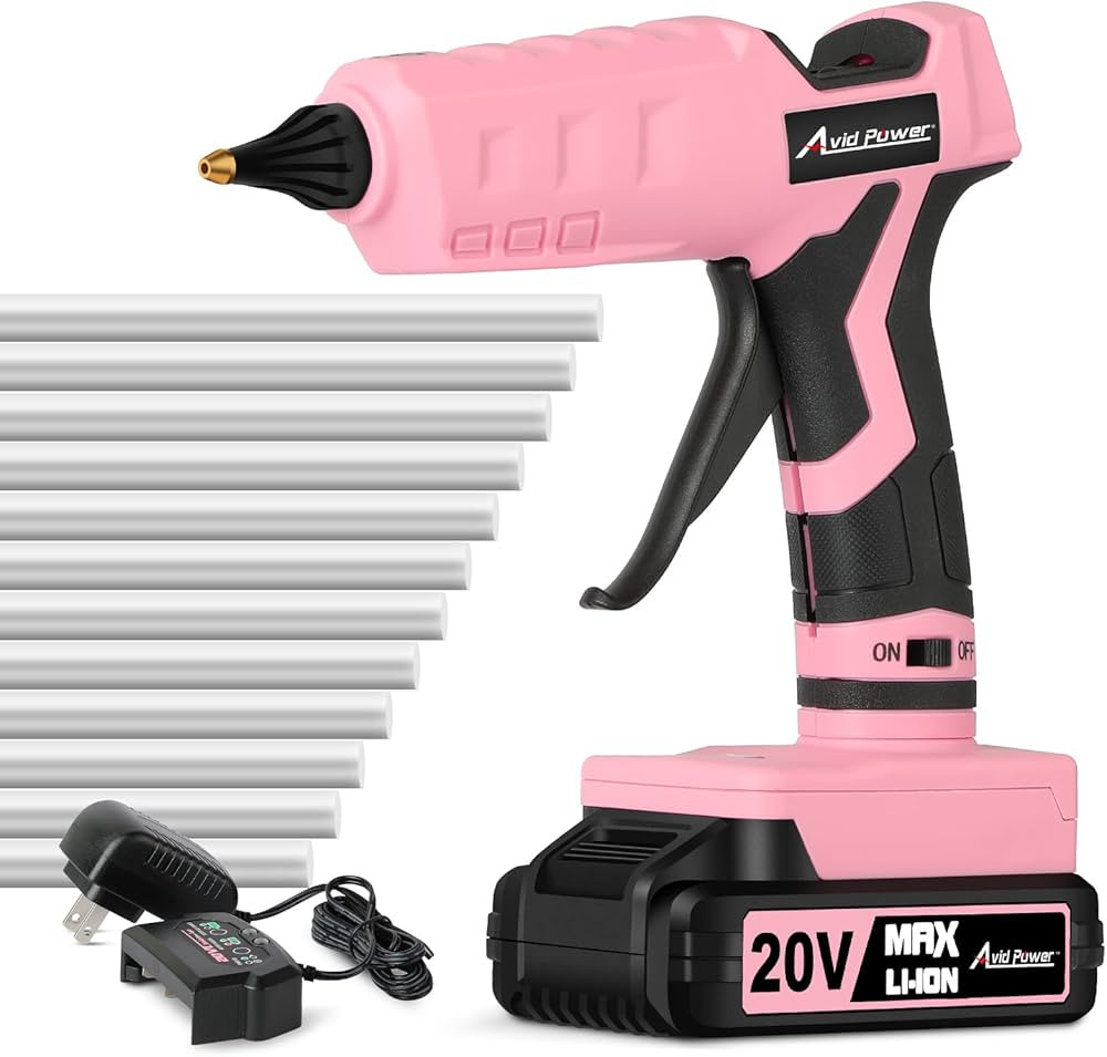 AVID POWER Hot Glue Gun Kit, 20V Cordless Rechargeable Handheld Heavy-Duty Wireless Glue Gun, 12 ... | Amazon (US)
