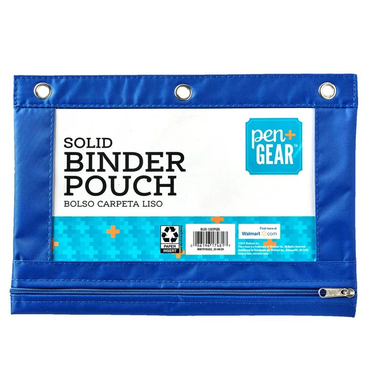 Pen + Gear Solid Binder Pouch, Blue | Walmart (US)