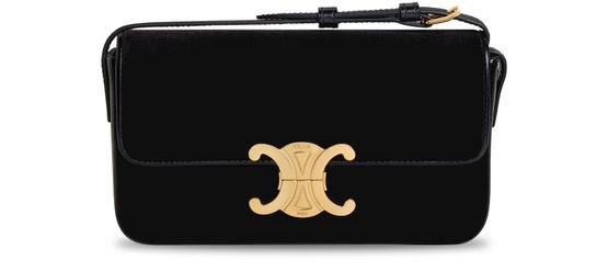 Triomphe Shoulder Bag In Velvet And Calfskin - CELINE | 24S US