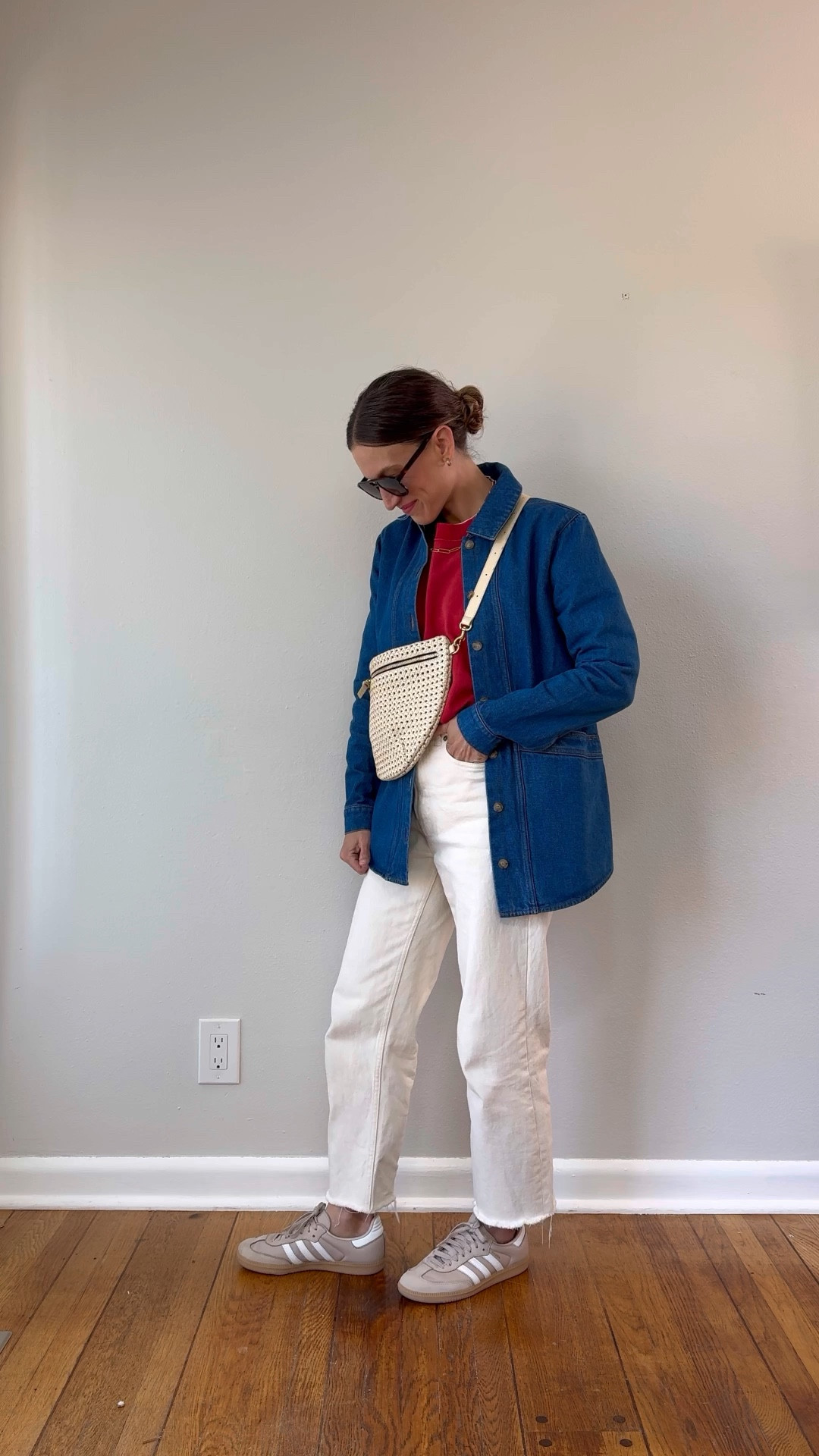 Fall Capsule: Day Twenty-Two

Gap sweatshirt, XS, TTS. Sèzane tee, S, I sized up. Sèzane denim jacket, XS, I took my true size but size up if you plan to layer sweaters, it runs small in the shoulders and sleeves. Everlane denim, 24, I took my smaller size. Adidas Samba sneakers, TTS. Quince sunglasses. Clare V. Bag. Lola Paperclip Necklace and Triple Hoop Earrings from Sheena Marshall Jewelry, STITCHANDSALT for $10 off  

#LTKFindsUnder100 #LTKSeasonal #LTKOver40