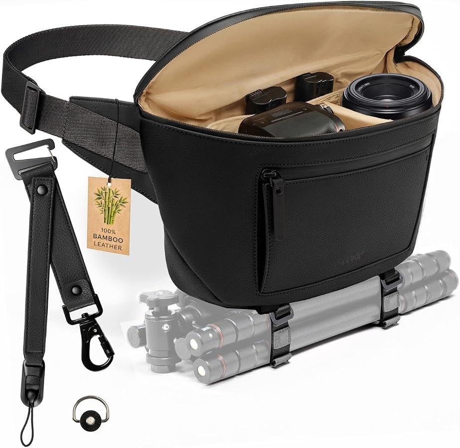 C Coiro Leather Camera Sling Bag, Weather Resistant Crossbody Camera Bag, Professional Pouch for ... | Amazon (US)