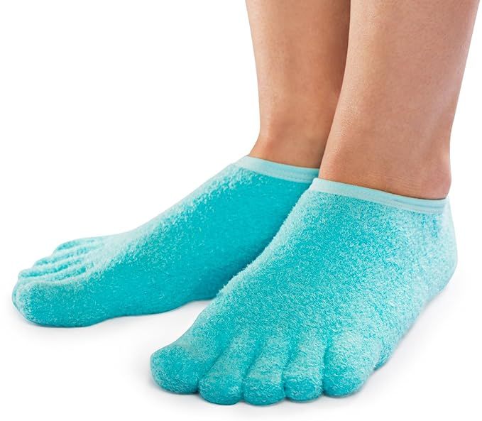 NatraCure 5-Toe Gel Moisturizing Socks (Helps Dry Feet, Cracked Heels, Calluses, Cuticles, Rough ... | Amazon (US)
