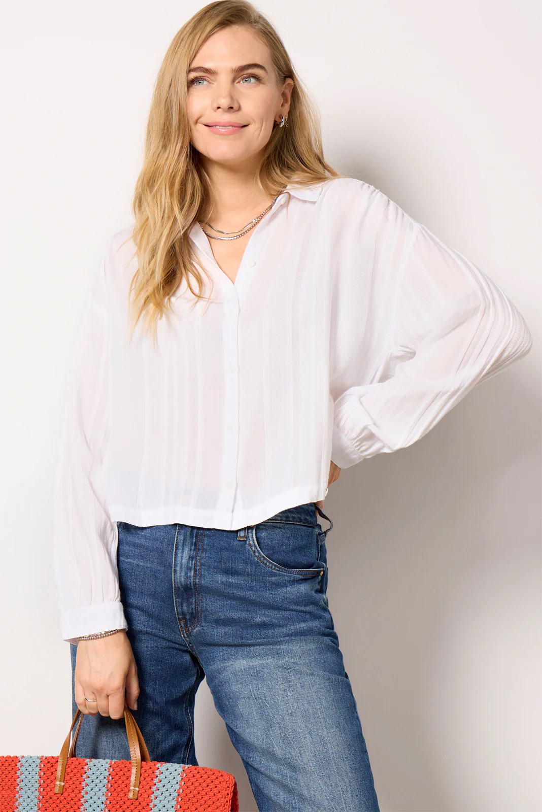 Textured Crop Shirting | Evereve