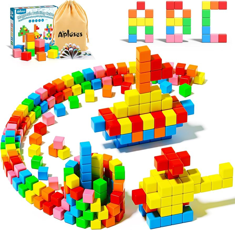 Apluses 42PCS Magnetic Blocks, Gifts for 3 4 5 6 Year Old, Magnet Building Blocks for Toddlers, G... | Amazon (US)