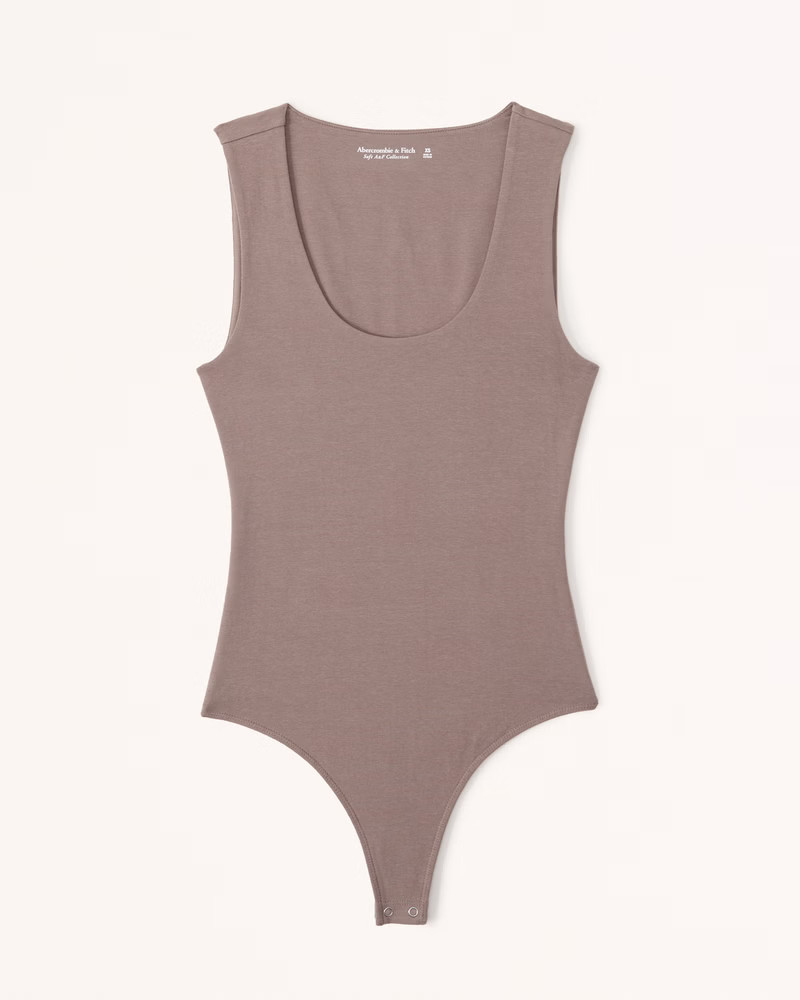 Cotton Seamless Fabric Scoopneck Bodysuit | Abercrombie & Fitch (US)