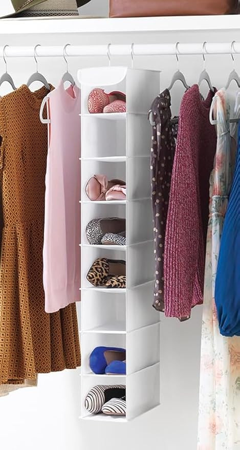 Whitmor Hanging Shoe Organizer, 8 Shelves-Hanging Closet Organizer, Hanging Shoe Rack for Small C... | Amazon (US)