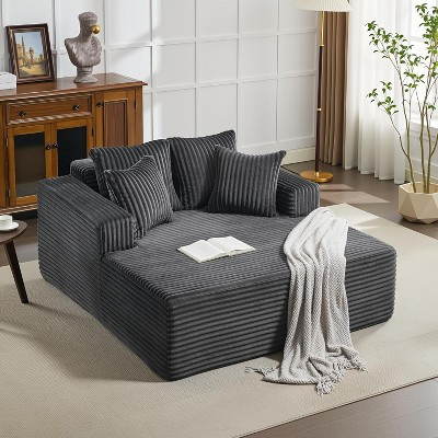 GustoWave Oversized 2 Person Bean Bag Chaise Lounge Bed, Sofa Bed with 4 Pillows for Living Room, Bedroom, Grey | Target