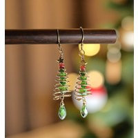 Christmas Tree Earrings, Christmas Statement Earrings, Festive Earrings, Dangle Earrings, Stocking Stuffer, Crystal | Etsy (US)