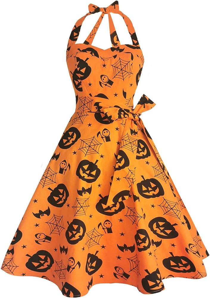 Topdress Women'sVintage Polka Audrey Dress 1950s Halter Retro Cocktail Dress | Amazon (US)