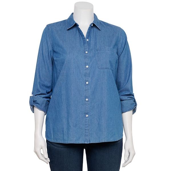 Plus Size Croft & Barrow® Essential Comfort Stretch Shirt | Kohl's