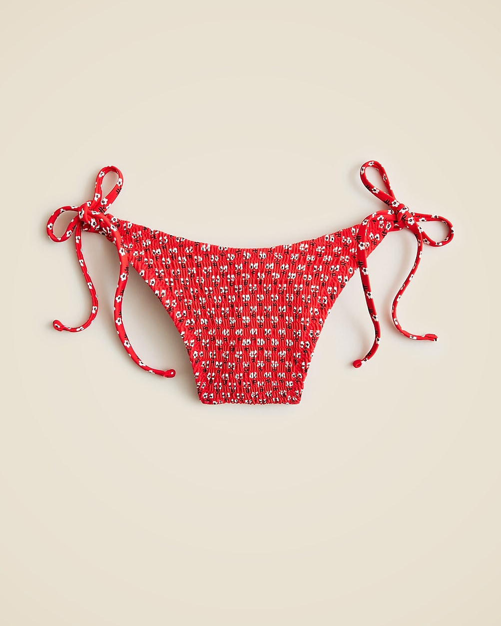 Smocked string bikini bottom in ditsy floral print | J. Crew US