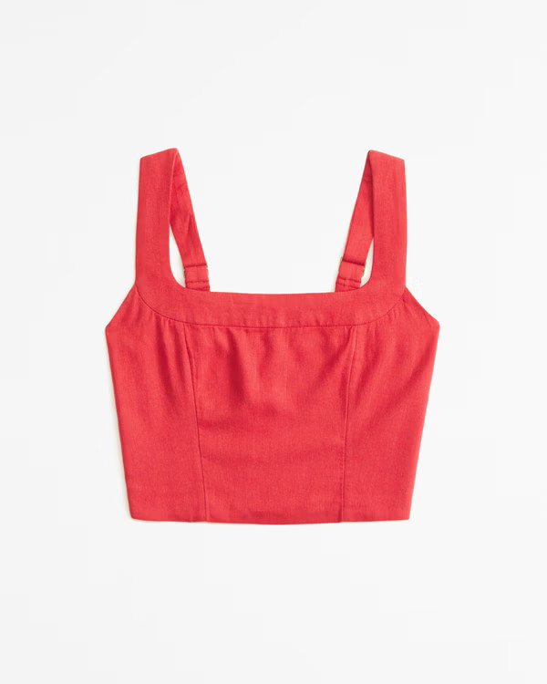 Linen-Blend Set Top | Abercrombie & Fitch (US)