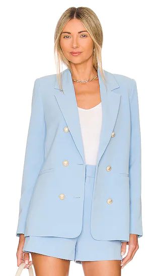 Leighton Crepe Blazer in Azure | Revolve Clothing (Global)