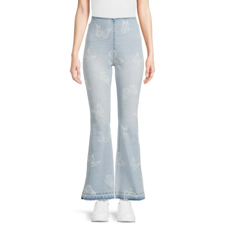 No Boundaries Juniors Pull On Flare Jeans, Sizes XS-XXXL | Walmart (US)