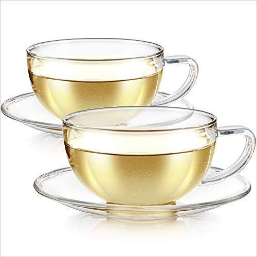 Teabloom Kyoto Teacup and Saucer Set 2-Pack – Standard Teacup Size – 6 OZ/ 180 ML Capacity ... | Amazon (US)