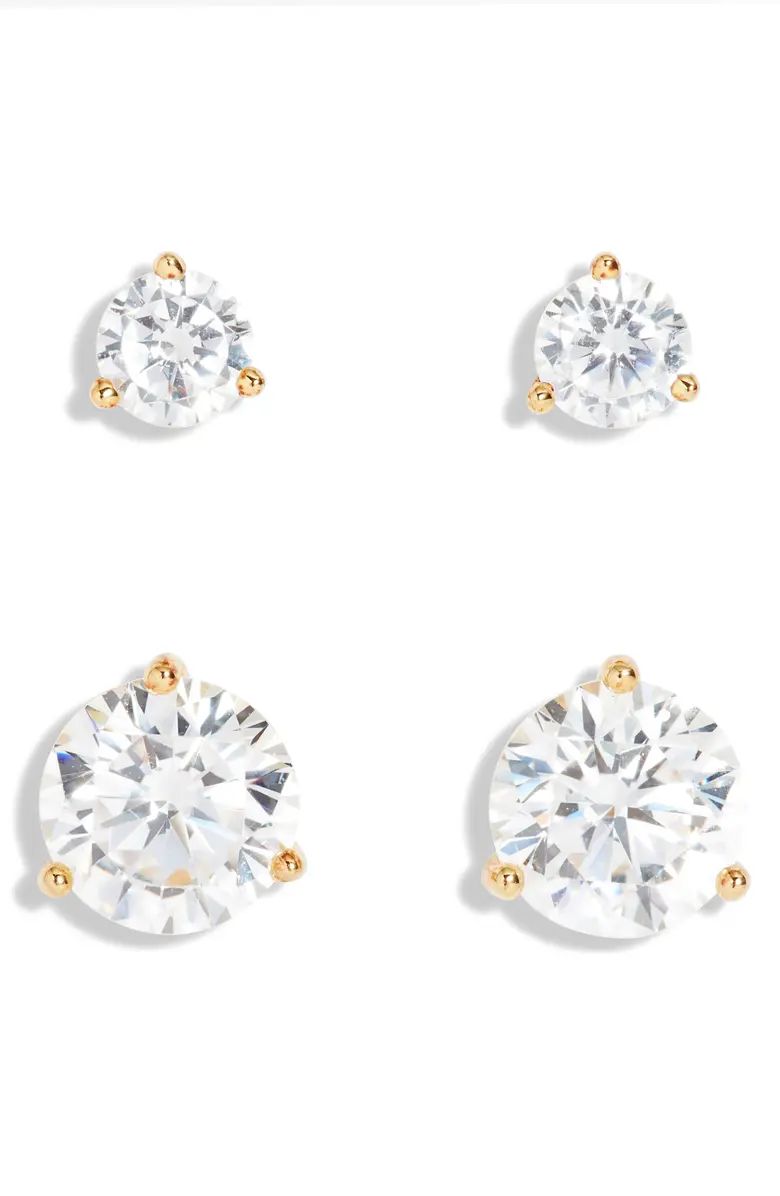 Set of 2 Cubic Zirconia Stud Earrings | Nordstrom