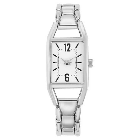 Time and Tru Women s Oblong Silver Tone Bracelet Watch | Walmart (US)