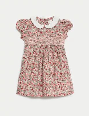 Pure Cotton Ditsy Floral Dress (0-3 Yrs) | M&S Collection | M&S | Marks & Spencer IE