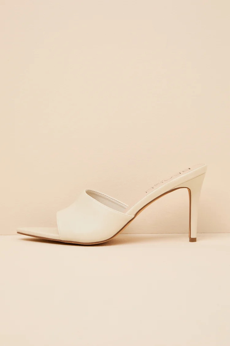 Jupiter Ivory Pointed-Toe High Heel Slide Sandals | Lulus