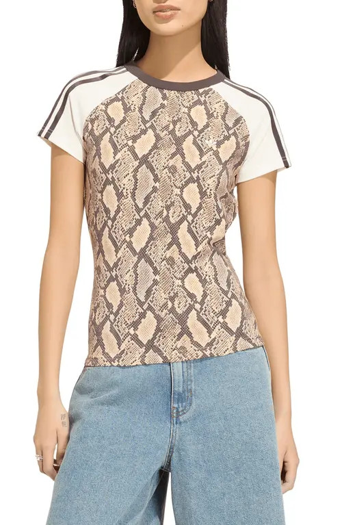 adidas Originals Cali Snakeskin Graphic T-Shirt in Linen/magic Beige at Nordstrom, Size Small | Nordstrom