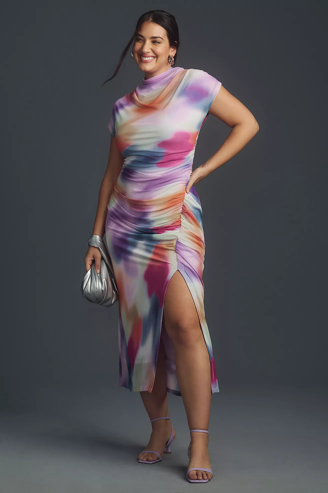 The Maya Ruched Cowl-Neck Dress: Mesh Edition | Anthropologie (US)