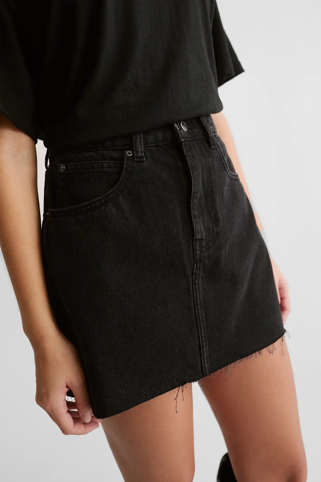 Washed Black NastyGal The Denim Mini Skirt | PrettyLittleThing USA | PrettyLittleThing US