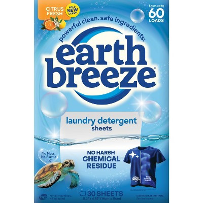 Earth Breeze Citrus Fresh Laundry Detergent Sheets - 60 loads | Target