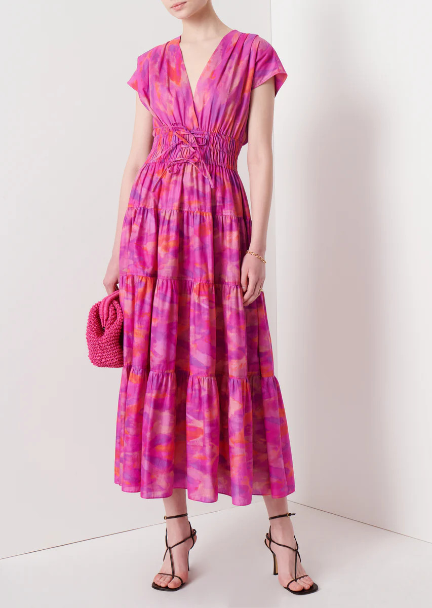 Fatima A-Line Dress - Fuchsia Multi | Derek Lam