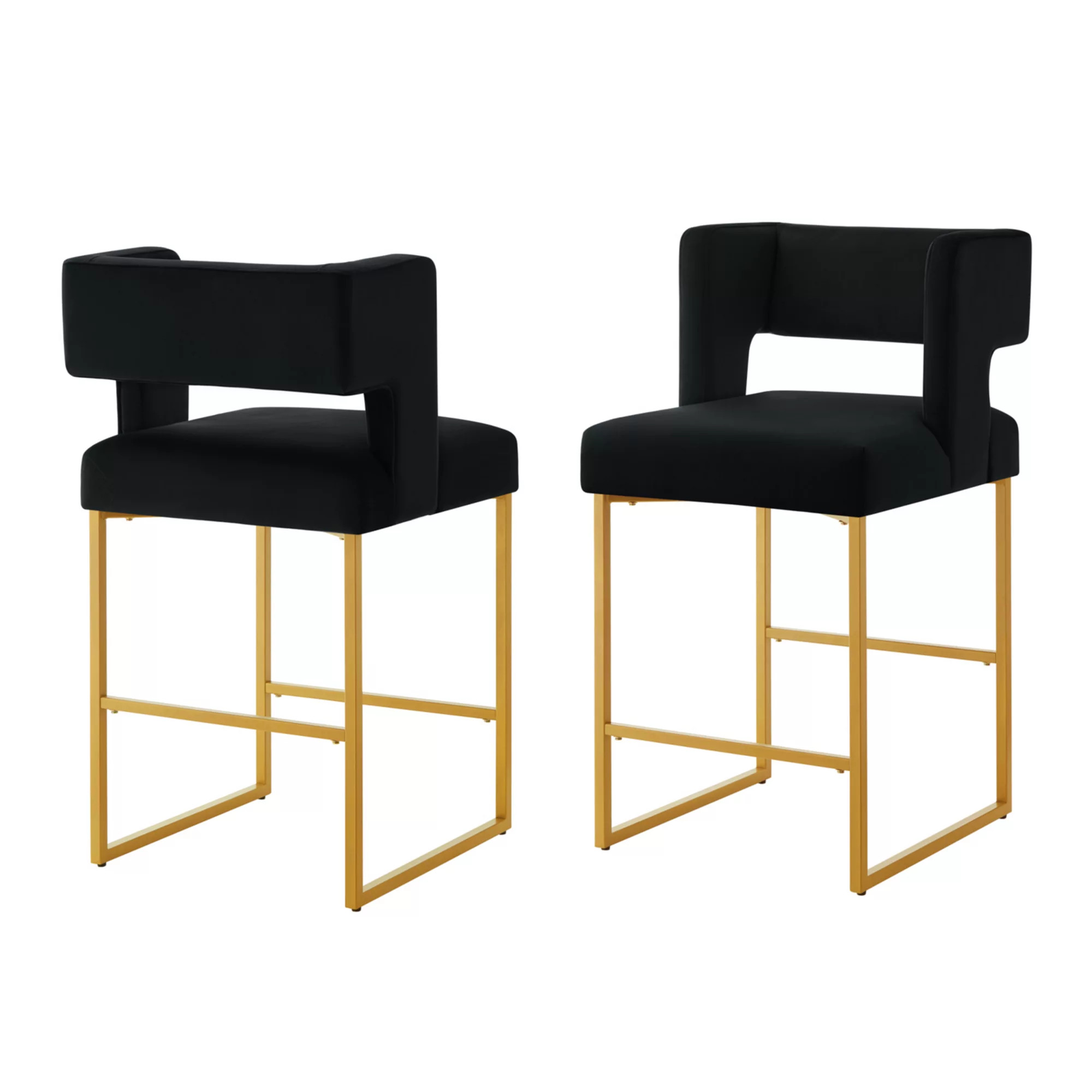 Merax Modern Fashion Counter Height Bar Stools with Unique Square Open Backrest set of 2 | Kohl's