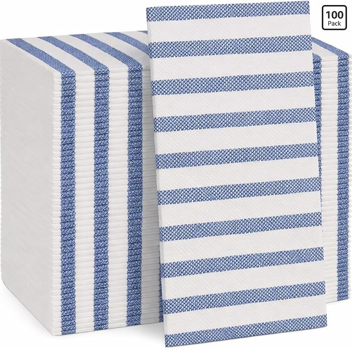 Made in Italy Linen-Feel Disposable Guest Towels - Premium Airlaid Cloth-Like Bathroom Napkins, S... | Amazon (US)