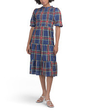 Plaid Puff Sleeve Midi Dress | Casual Dresses  | Marshalls | Marshalls