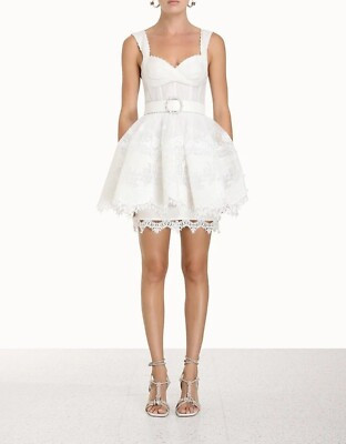 Zimmermann High Tide Embroidered Mini Dress Ivory White Lace 3 NWT $1950  | eBay | eBay US