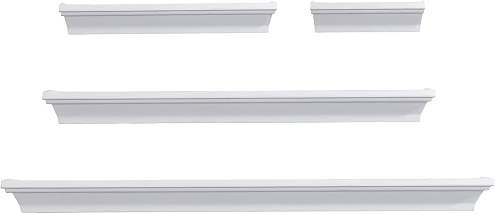 MELANNCO Floating Wall Shelves for Bedroom, Living Room, Bathroom, Kitchen, Nursery, Set of 4, Wh... | Amazon (US)