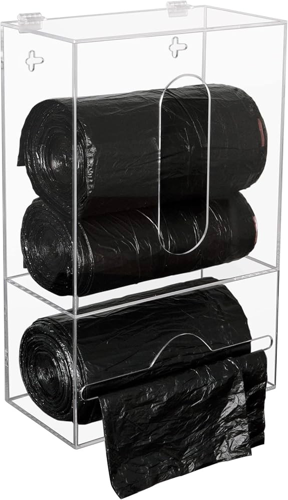 Aphbrada Trash Bag Dispenser Roll Holder for Plastic Bag, 2 in 1 Acrylic Garbage Bag Dispenser Or... | Amazon (US)