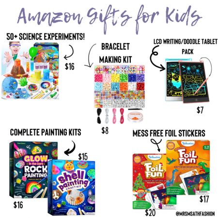 I prefer to gift the kiddos things that are not toys. My daughter LOVES these foil stickers -come with tons of easy to make foil stickers and backgrounds. We also have the rock painting kit which she had a ton of fun with, and similar lcd tablets. 

#LTKCyberWeek #LTKkids #LTKGiftGuide