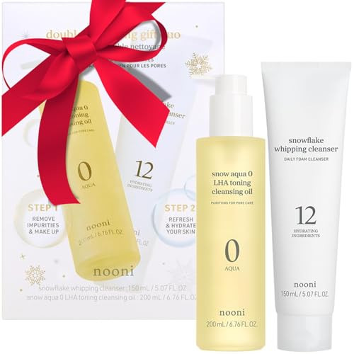 NOONI Korean Double Cleansing Duo Set - Oil Cleanser & Whipping Foam Face Wash | Pore Cleansing Oil & Foam for Sensitive Skin, Makeup Remover Oil, K-Beauty Glass Skin Care, Gift Set, Christmas Gifts | Amazon (US)