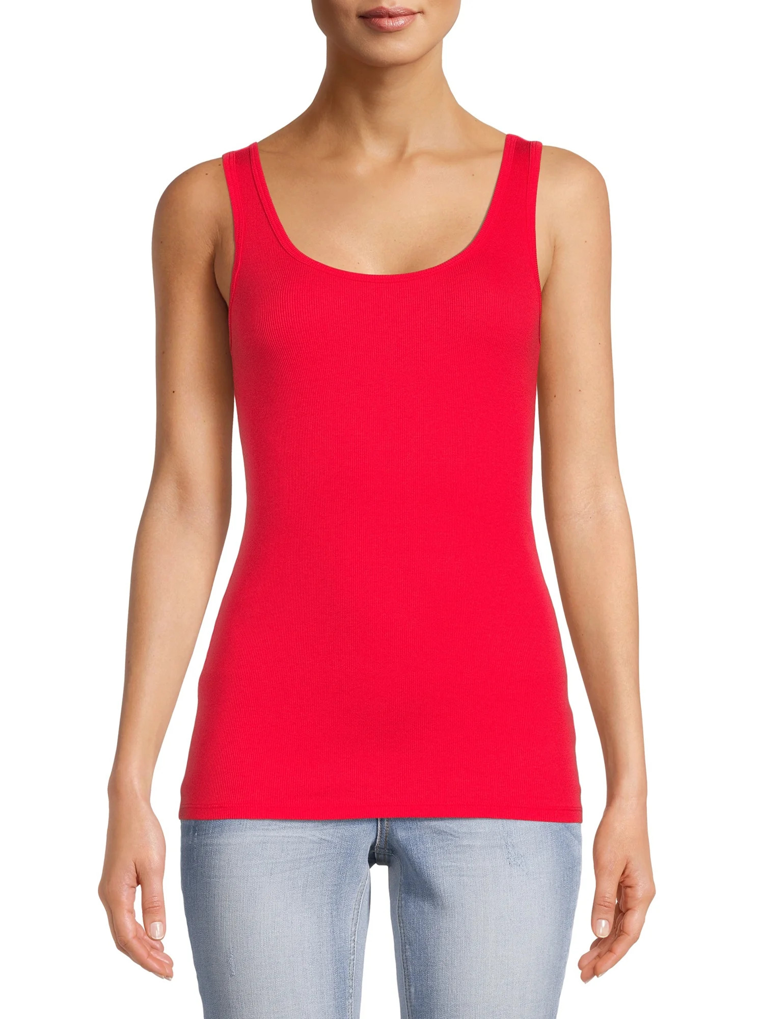 Time and Tru Women's Ribbed Tank Top - Walmart.com | Walmart (US)
