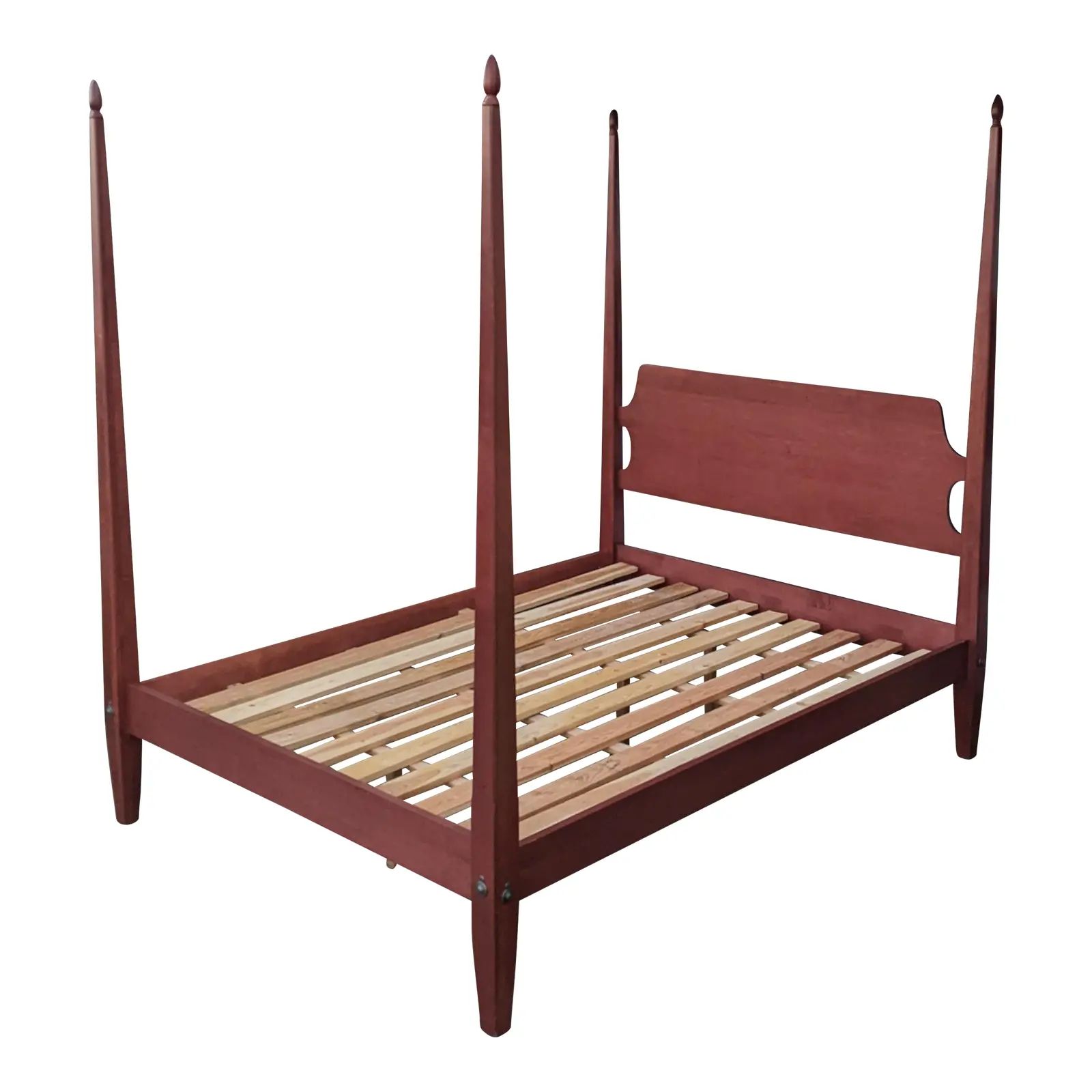 Ethan Allen Country Colors Queen Size Four Poster Bed | Chairish