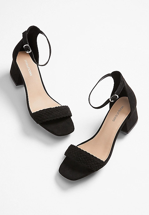 Roxy Black Braided Strap Heel | Maurices