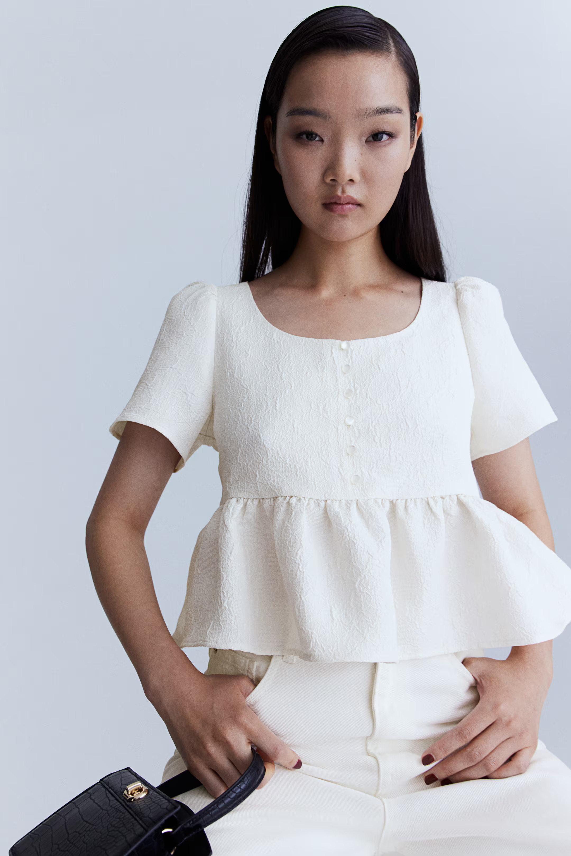 Peplum Brocade Blouse | H&M (US + CA)