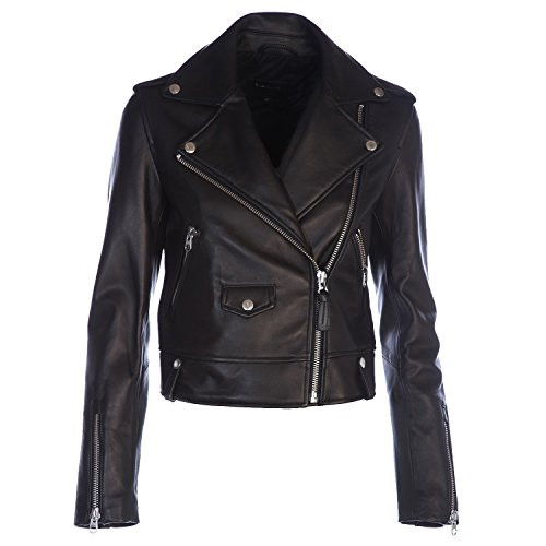 Mackage Women's Baya Classic Moto Jacket with Nickel Hardware | Amazon (US)