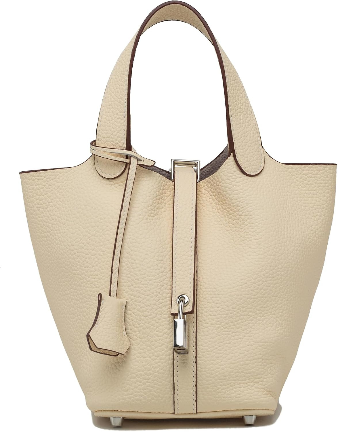 Leather Bucket Tote Bag for Women, Genuine Handbag Purse | Amazon (US)