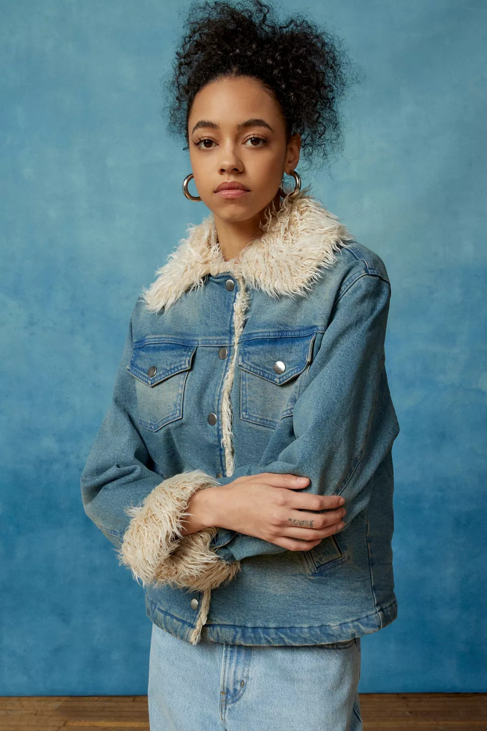 BDG Melanie Faux Fur Denim Jacket | Urban Outfitters (US and RoW)