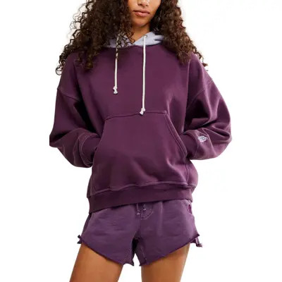 Free People Final Call Colorblock Hoodie in Blackberry/lunar Blo at Nordstrom, Size Small | Nordstrom