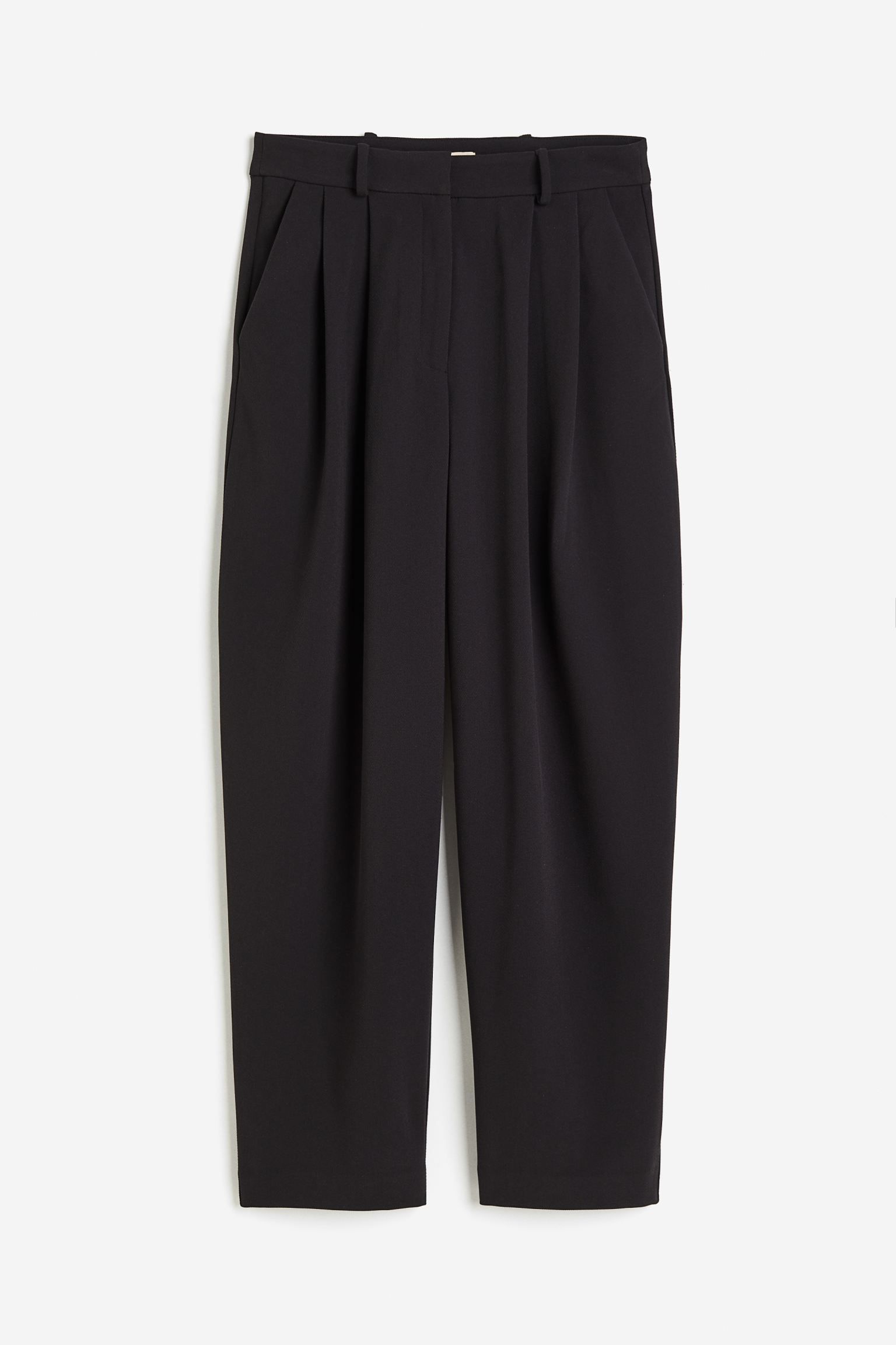 Tapered twill trousers - Black - Ladies | H&M GB | H&M (UK, MY, IN, SG, PH, TW, HK)