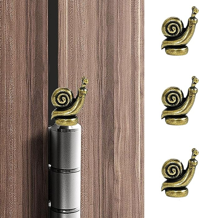 3 Pcs Brass Snail Hinge Heads Decorative Topper, Magnetic Hinge Head Toppers, Fun Snail Gifts for... | Amazon (US)
