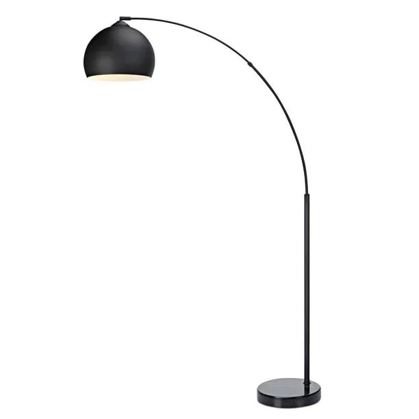 Teamson Home Arquer Arc 66.93" Metal Floor Lamp with Bell Shade, Black | Walmart (US)