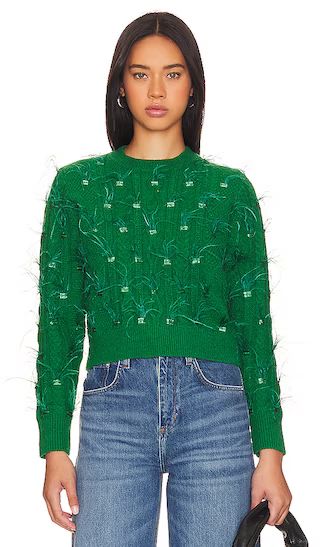 Cleo Feather Jumper in Green | Revolve Clothing (Global)