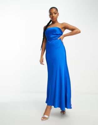 Forever New strapless column maxi dress in electric blue | ASOS (Global)